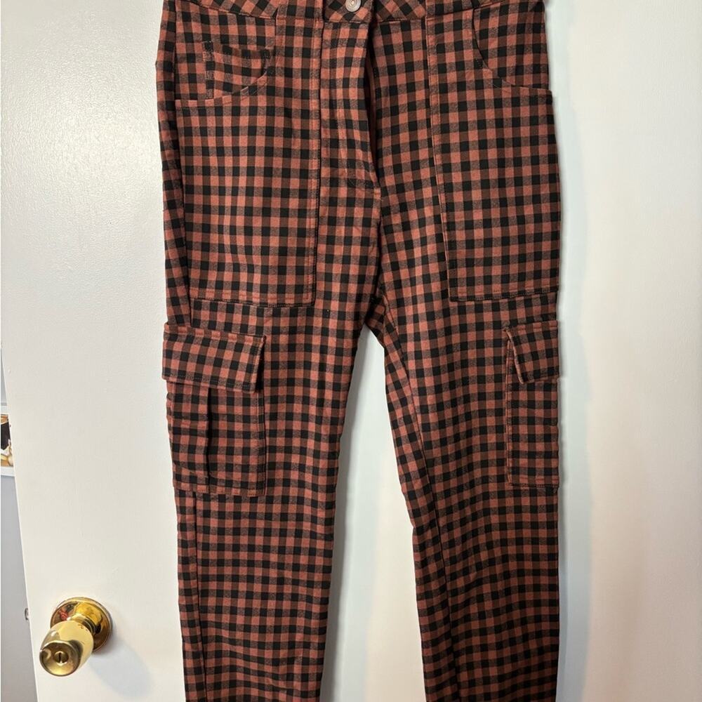 Urban Outfitters Black and Red Checkered Cargo Pants Women's Size 0